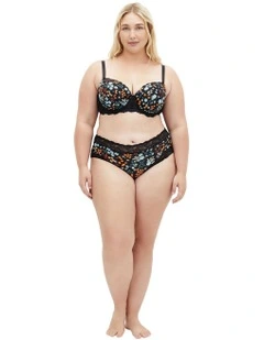 Hailey Print Cheeky Panty in Black