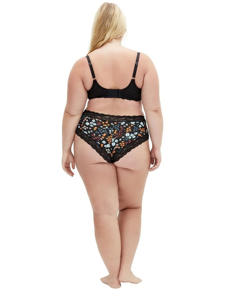 Hailey Print Cheeky Panty in Black image 2
