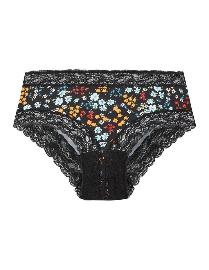 Hailey Print Cheeky Panty in Black image 3