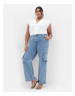 Karlee Pocket Wide Leg Jean in Blue