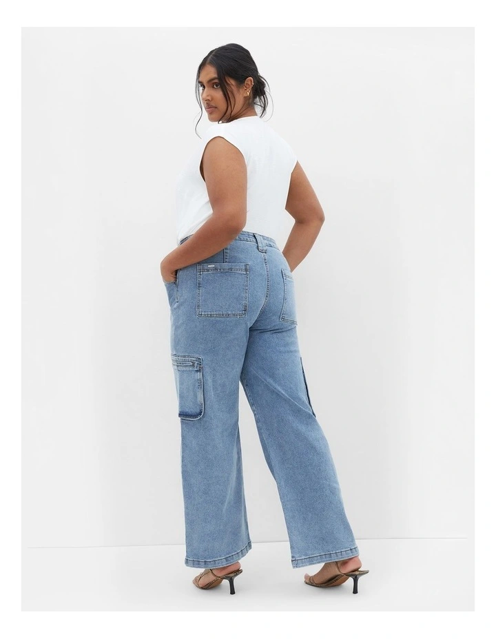 Karlee Pocket Wide Leg Jean in Blue image 2