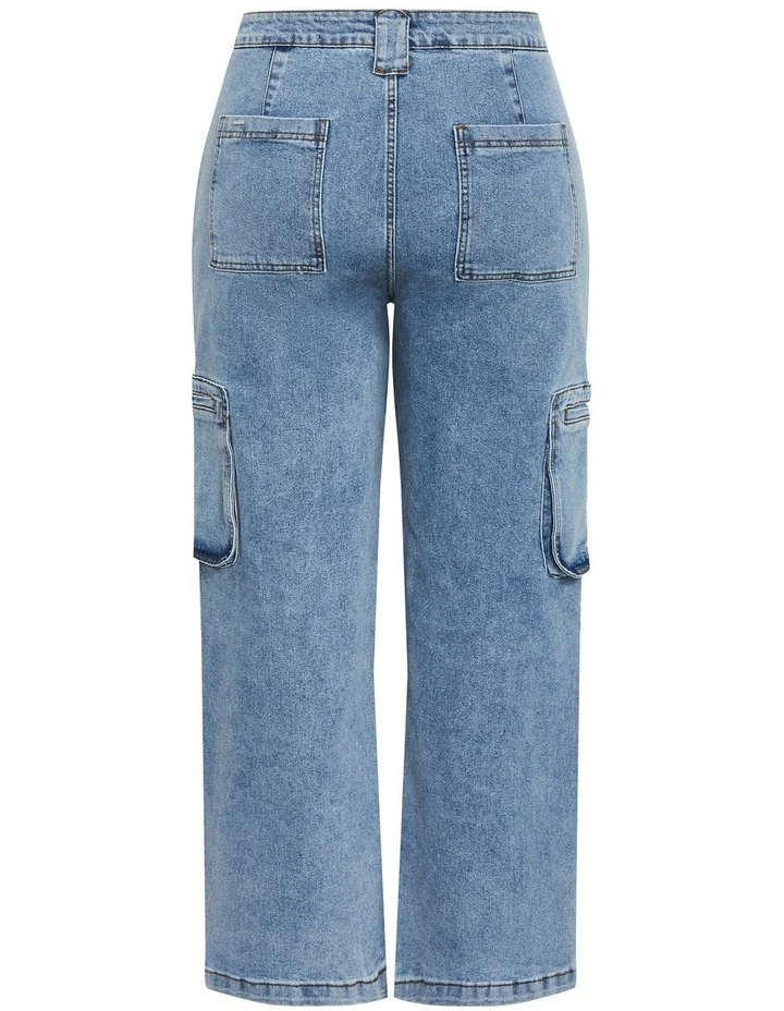 Karlee Pocket Wide Leg Jean in Blue image 4