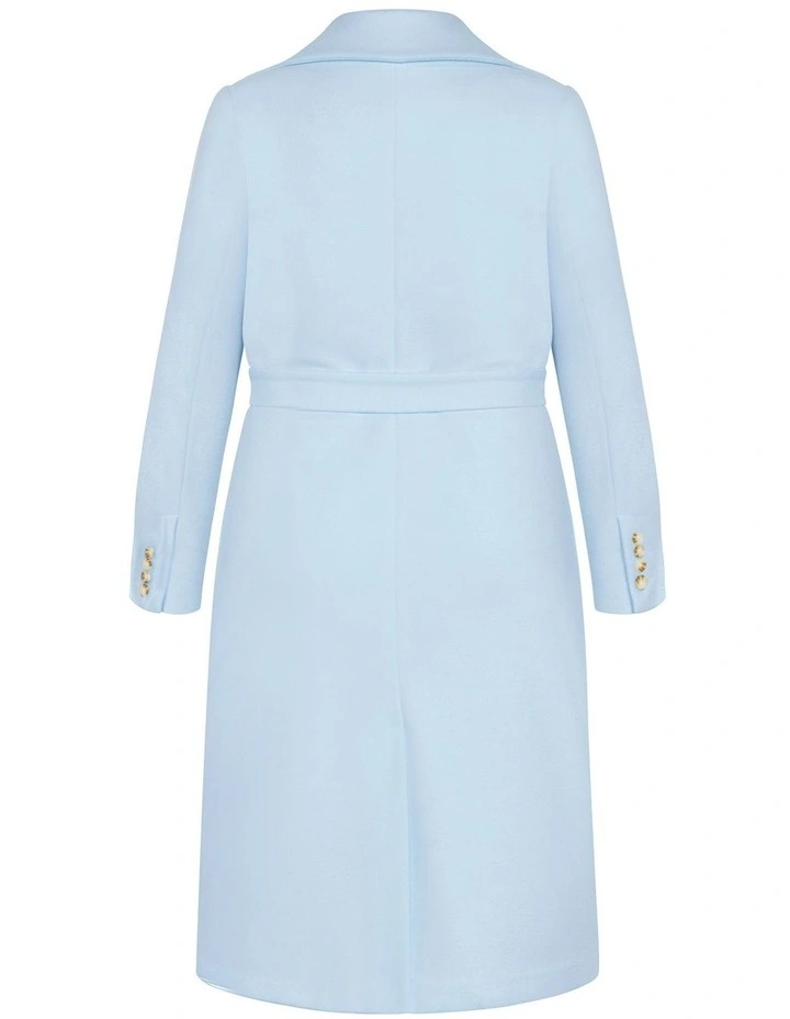 Riley Row Belted Coat in Blue image 4