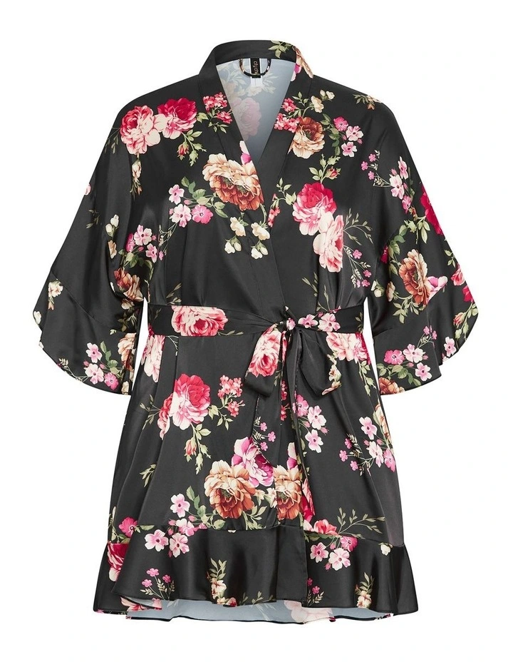 Arcadia Short Kimono in Black image 3
