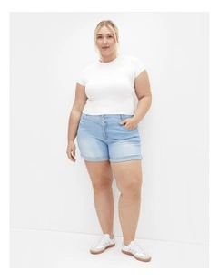 Clean Hi Waist Short in Blue