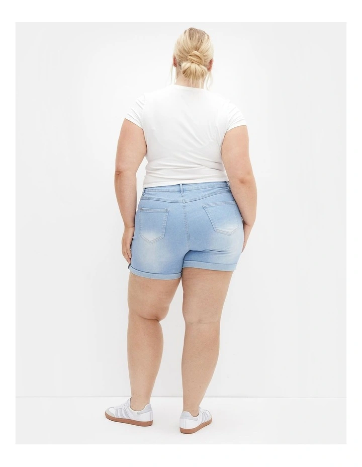 Clean Hi Waist Short in Blue image 2