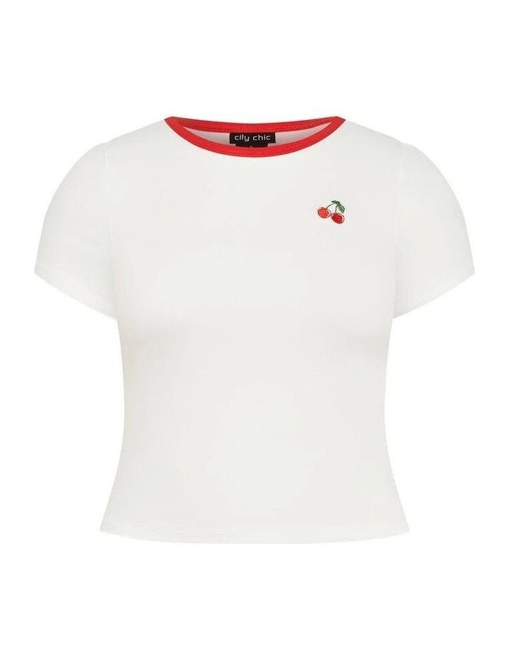Cherry Tee in Ivory image 3