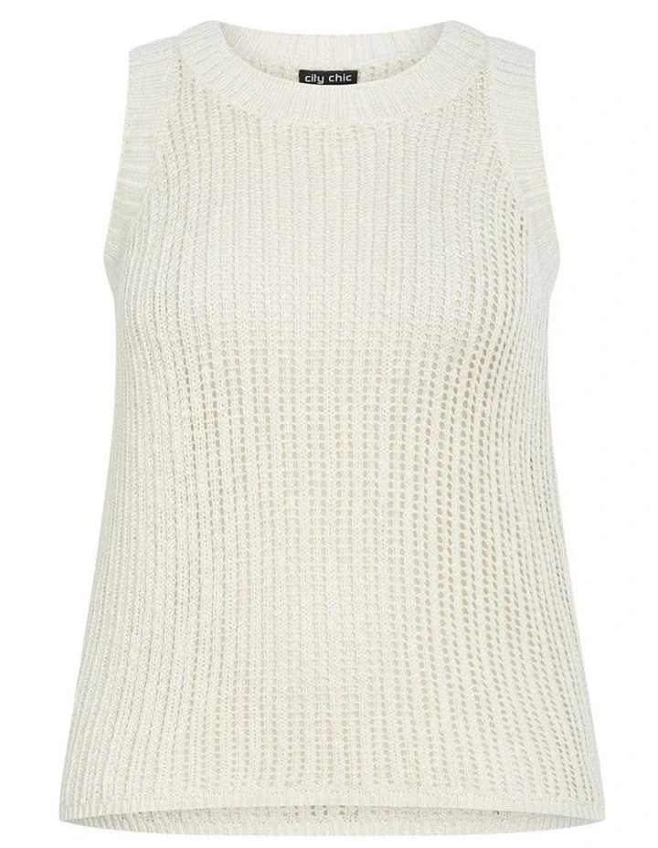 Talia Knit Tank in Ivory image 4