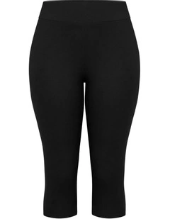3/4 Wide Band Legging in Black