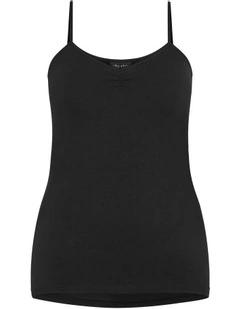 Gather Front Cami in Black