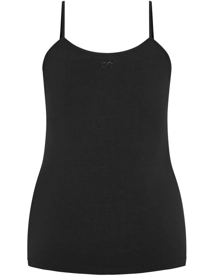 Gather Front Cami in Black image 2