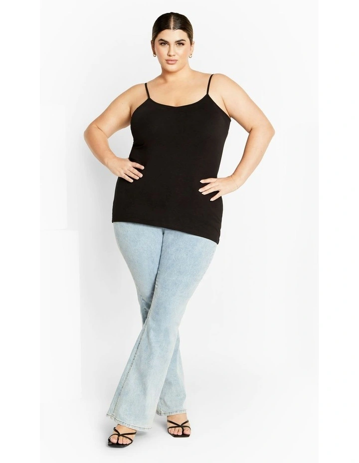Gather Front Cami in Black image 4