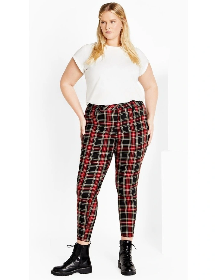 Harley Plaid Skinny Jean in Red image 1