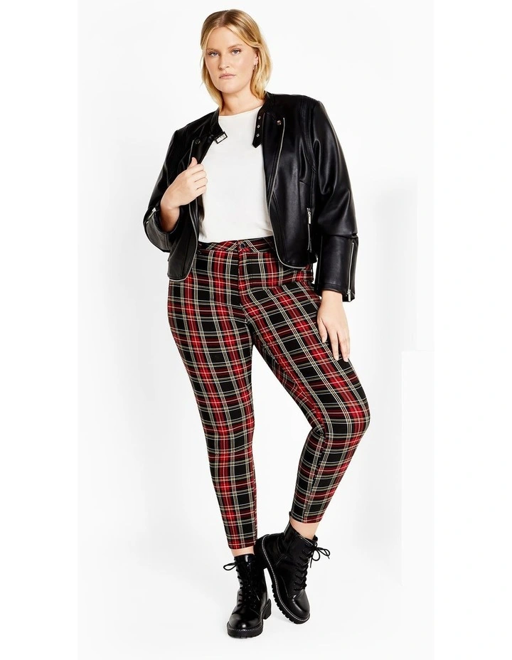 Harley Plaid Skinny Jean in Red image 3