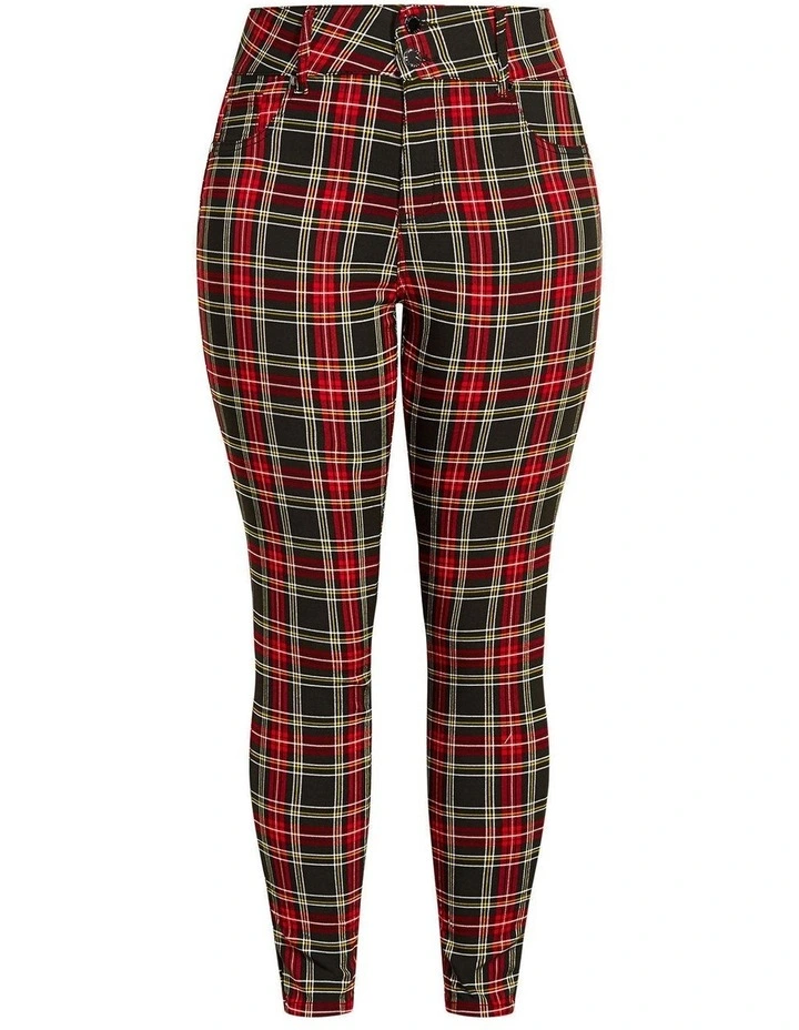 Harley Plaid Skinny Jean in Red image 4