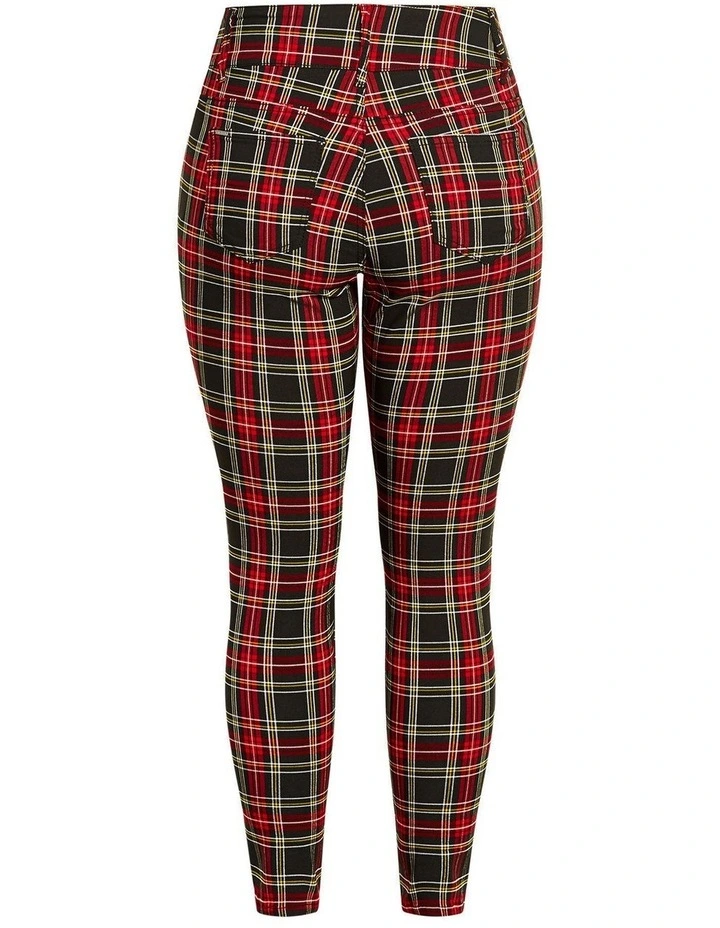 Harley Plaid Skinny Jean in Red image 5