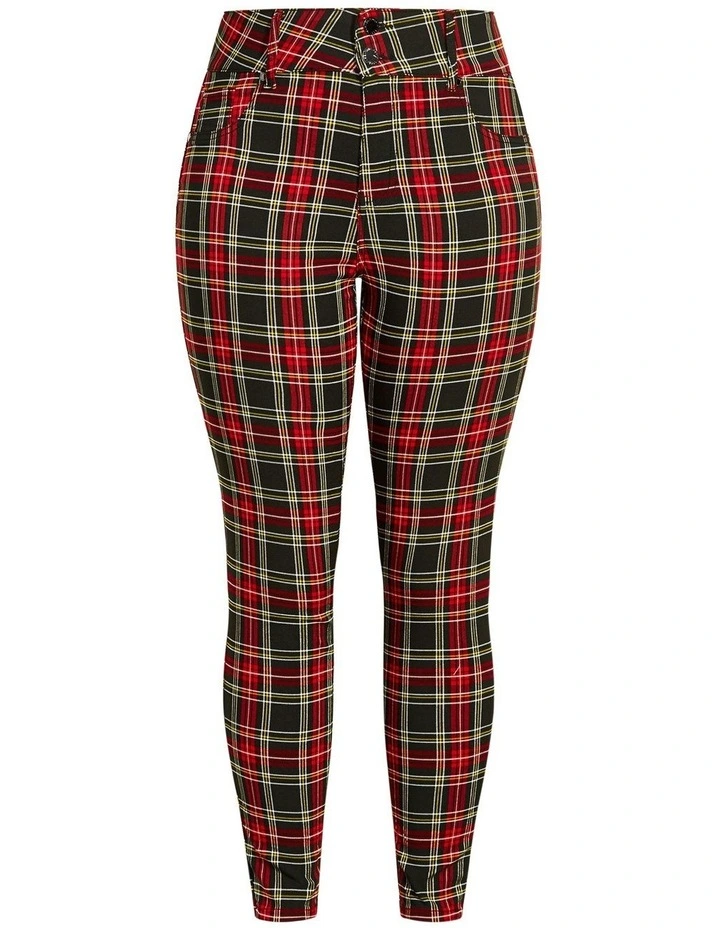 Harley Plaid Skinny Jean in Red image 6