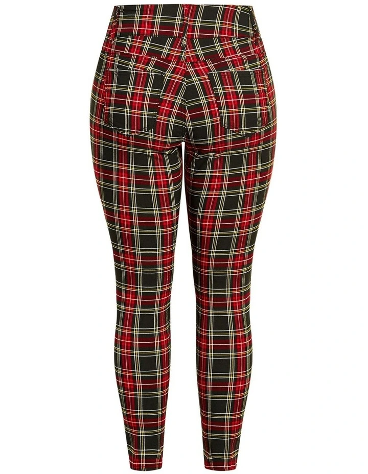 Harley Plaid Skinny Jean in Red image 7