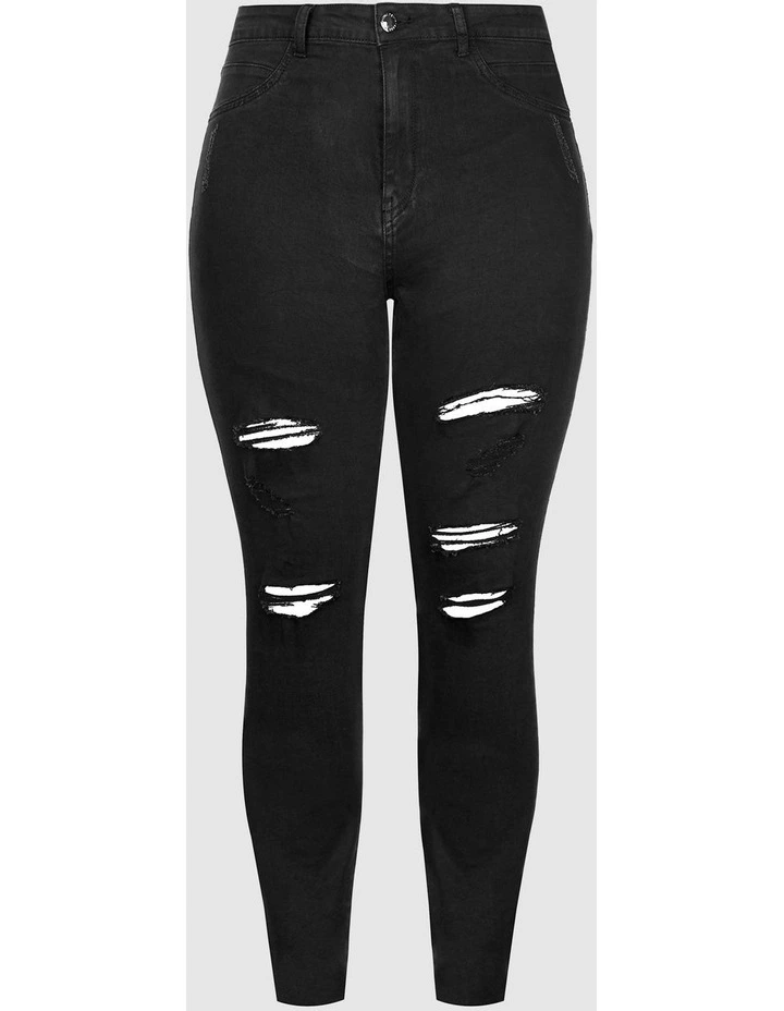 Rock N Roll Skinny Jean in Black image 3
