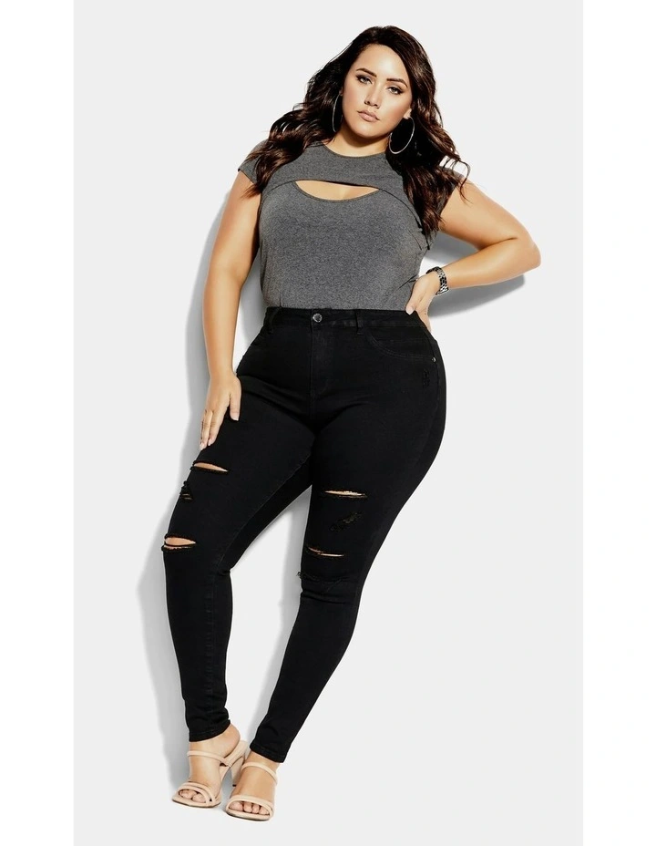 Rock N Roll Skinny Jean in Black image 7