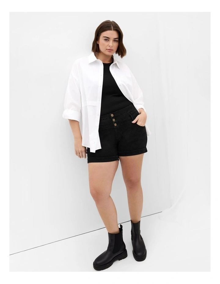 Short Hi Waist Short in Black image 1