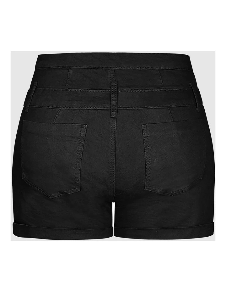 Short Hi Waist Short in Black image 4