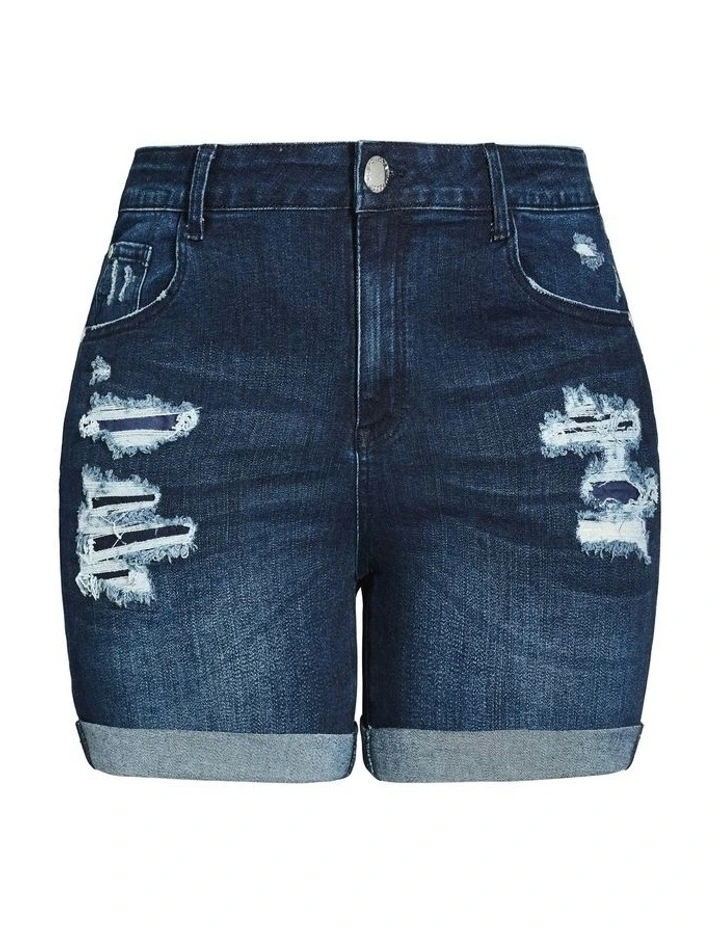 Ripped Love Short in Blue image 3