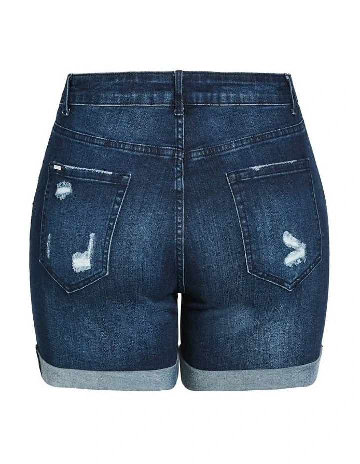 Ripped Love Short in Blue image 4