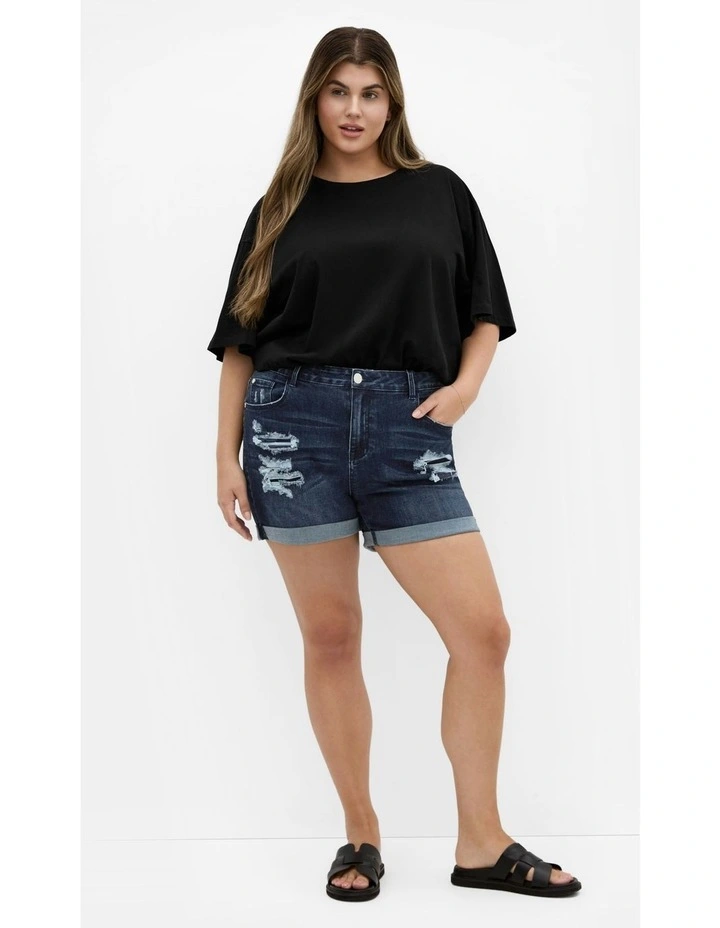 Ripped Love Short in Blue image 6