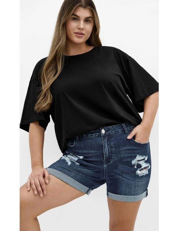 Ripped Love Short in Blue image 7