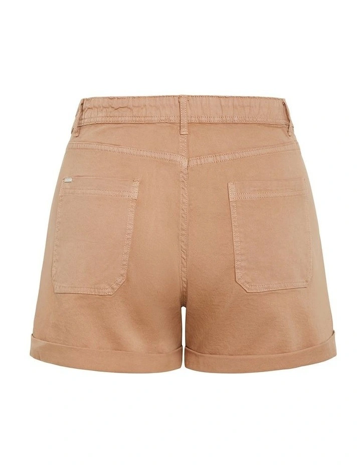 Safari Denim Short in Caramel image 4