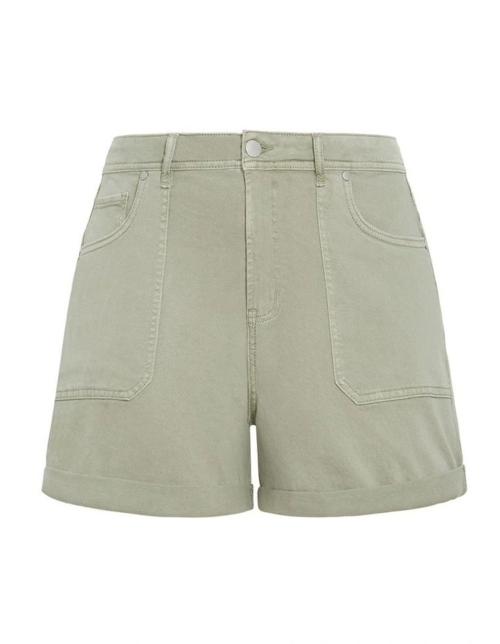Safari Denim Short in Khaki image 3