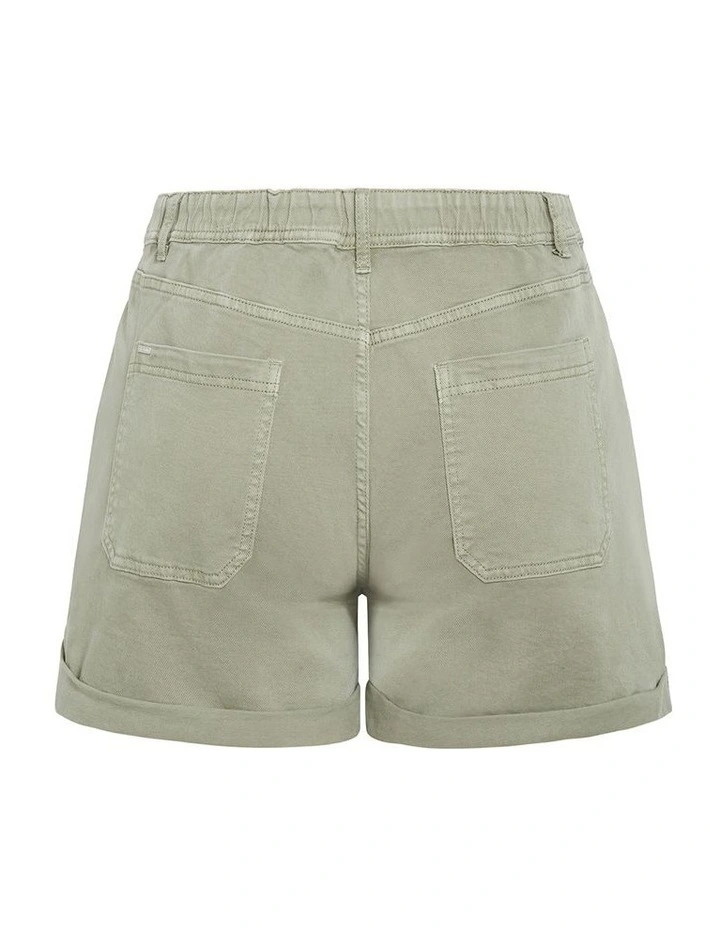 Safari Denim Short in Khaki image 4