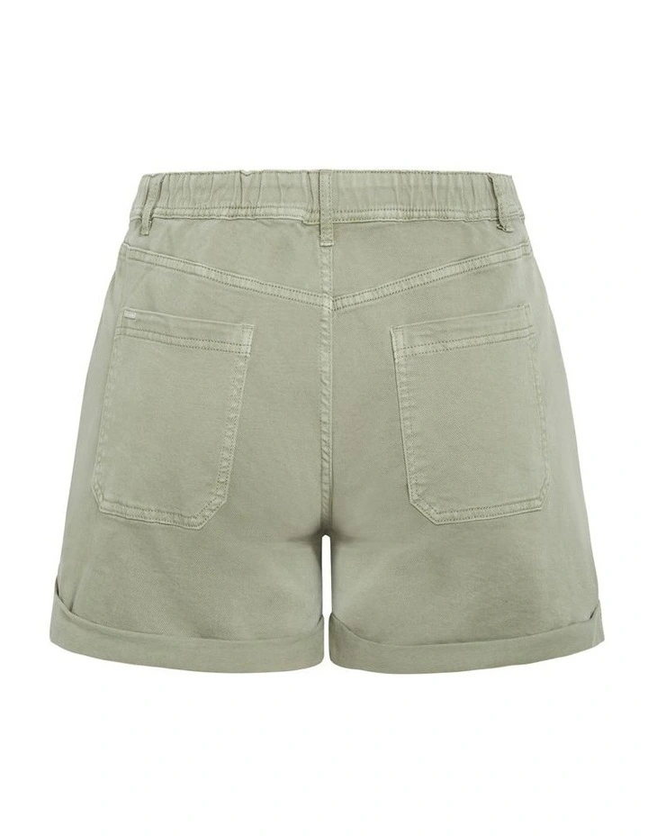 Safari Denim Short in Khaki image 5