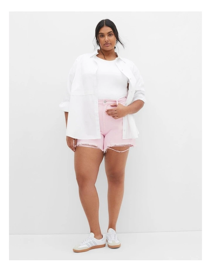 Rip Denim Short in Pout image 1
