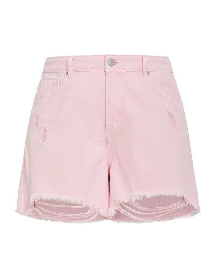 Rip Denim Short in Pout image 3