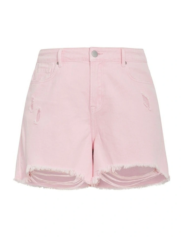Rip Denim Short in Pout image 5
