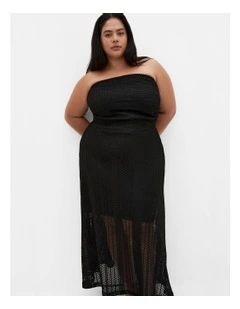 Crochet Maxi Skirt in Black