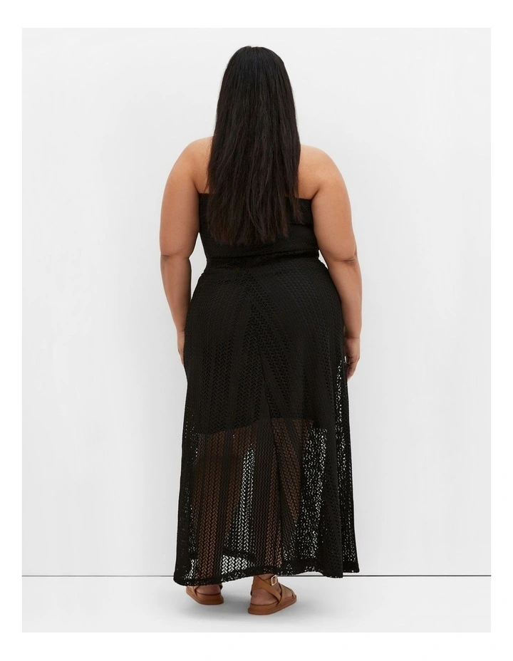 Crochet Maxi Skirt in Black image 2
