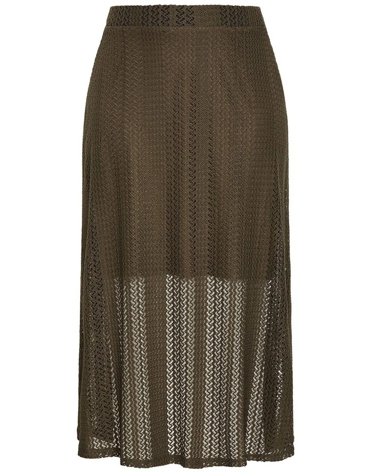 Crochet Maxi Skirt in Khaki image 5