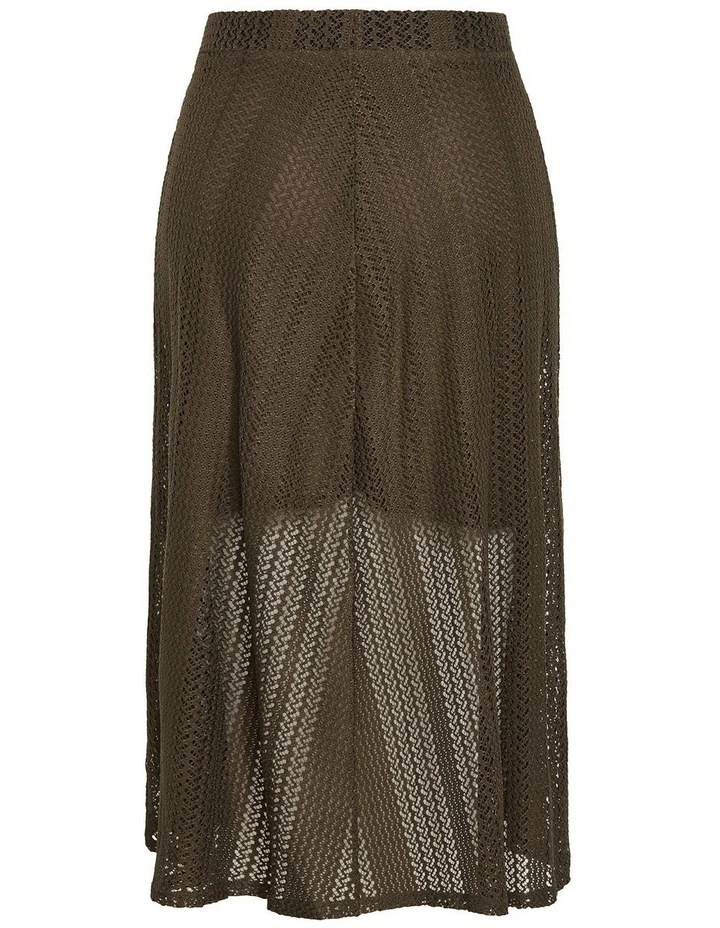 Crochet Maxi Skirt in Khaki image 6