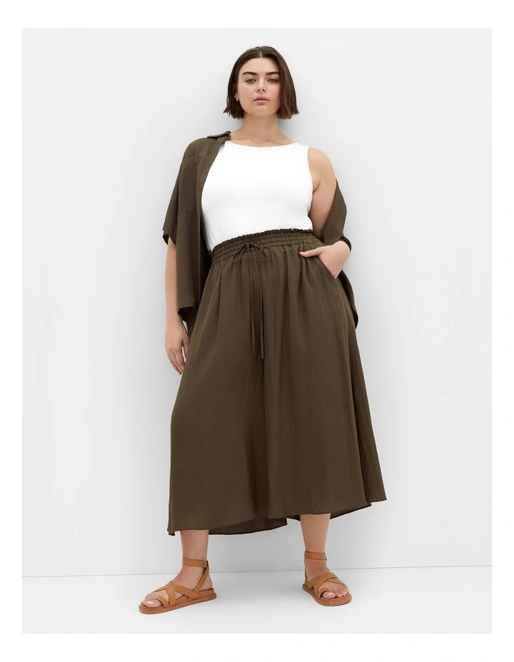 Elly Crop Pant in Khaki image 1