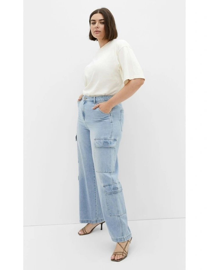 Plus Size JEAN IONA CARGO - Light Denim image 7