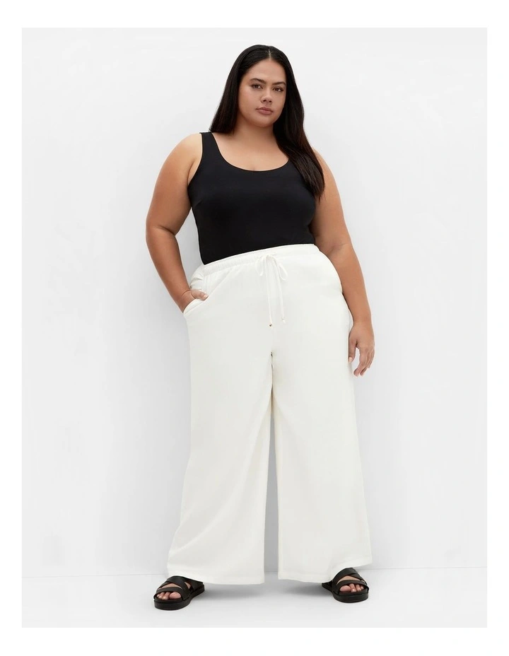 Holly Longline Linen Pant in Ivory image 1