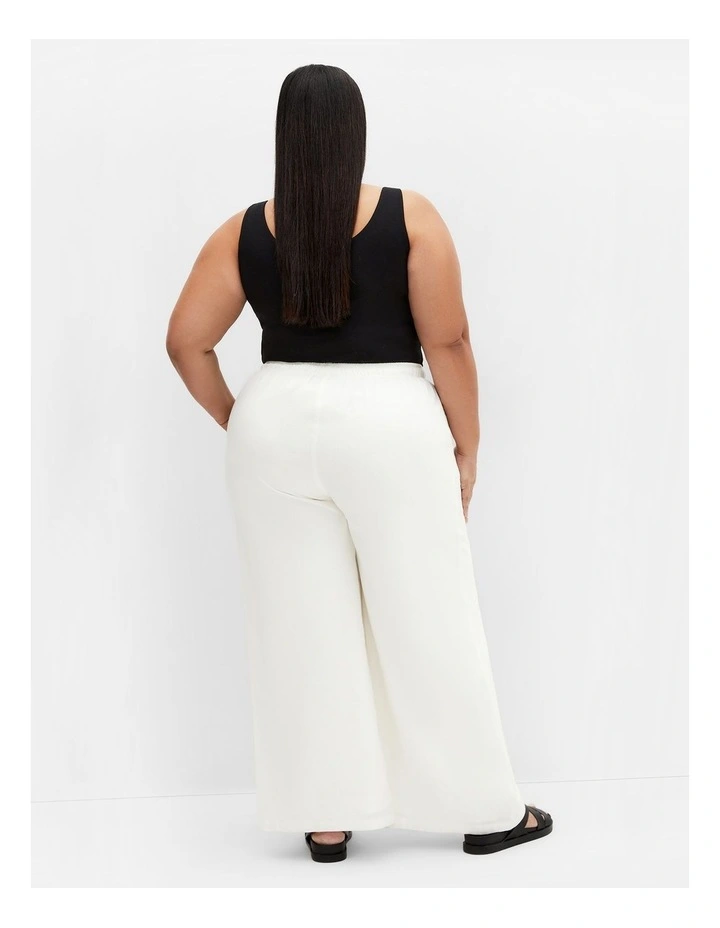 Holly Longline Linen Pant in Ivory image 2