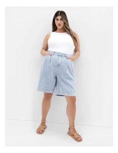 Bermuda Shorts in Light Pinstripe