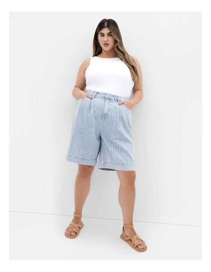 Bermuda Shorts in Light Pinstripe image 1