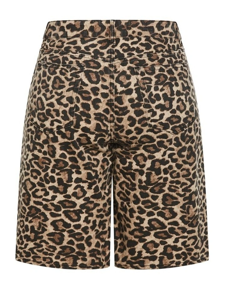 Leah Print Jort in Brown image 4