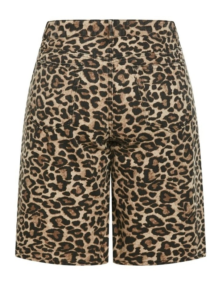 Leah Print Jort in Brown image 5