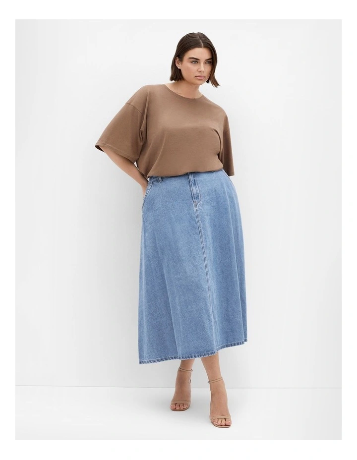 Plus Size SKIRT KARINA - Light Wash image 1